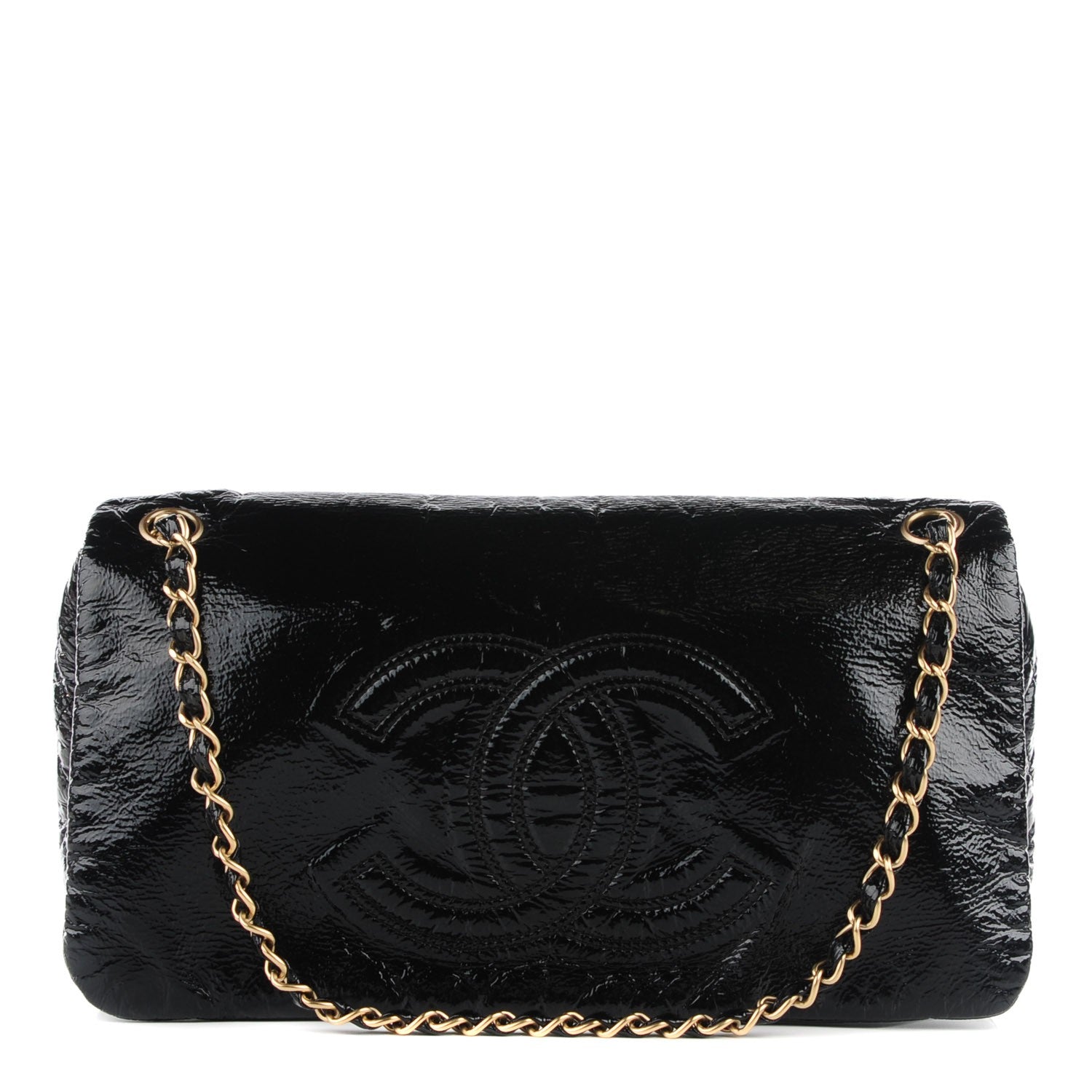 Chanel Vinyl Medium Rock and Chain Flap Black 1 of 8