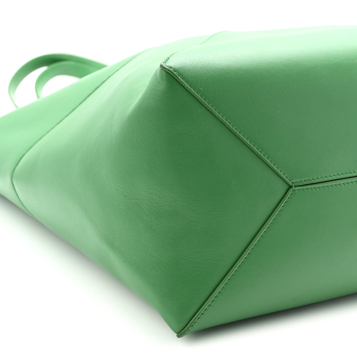 Shiny Calfskin XL Puzzle Fold Tote Tropical Green