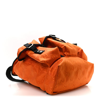Gucci Econyl Nylon Monogram Off The Grid Utility Pocket Backpack Carrot Orange Black 4 of 11