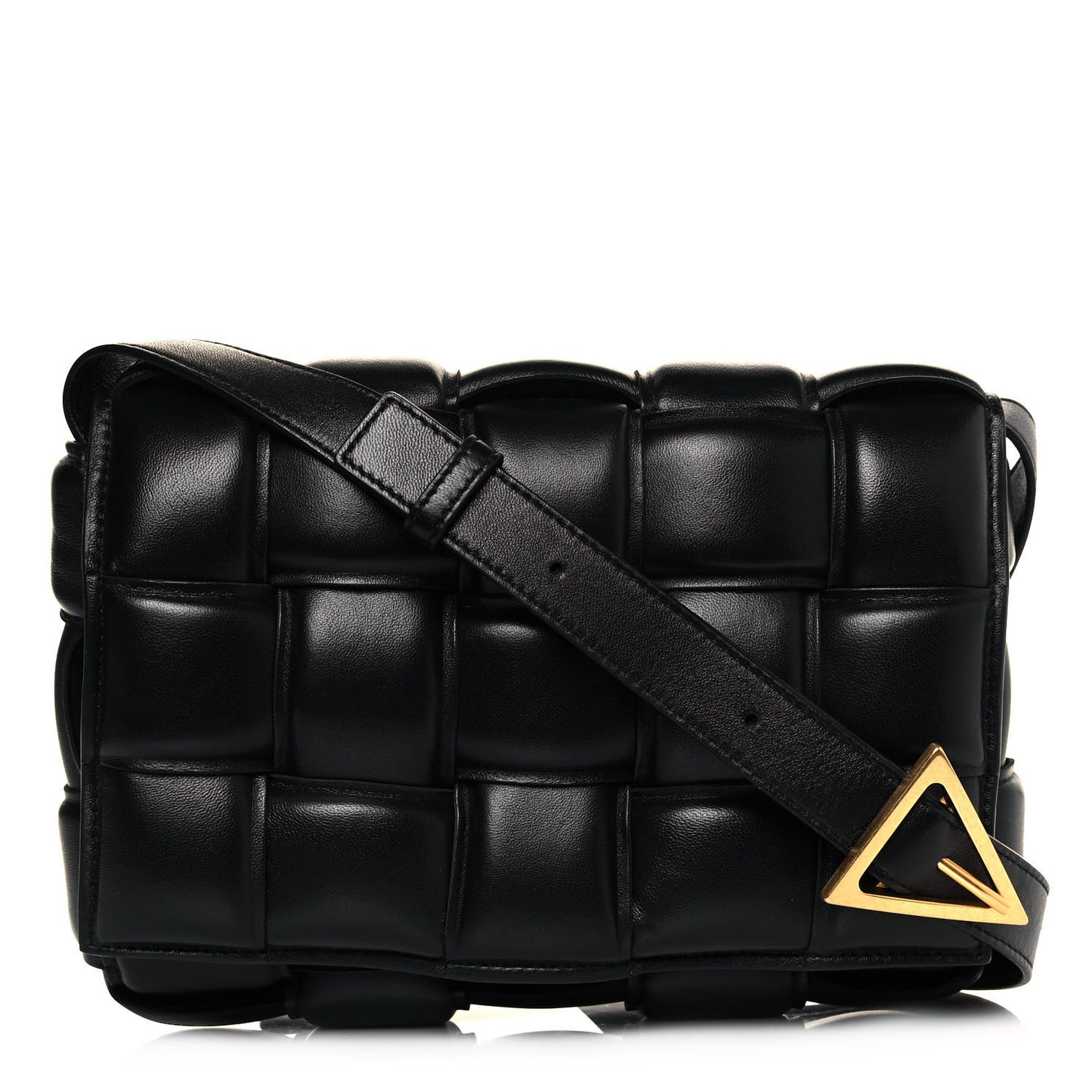 Nappa Maxi Intreccio Padded Cassette Crossbody Bag Black