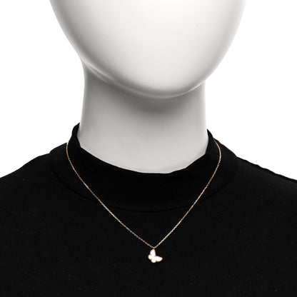 Van Cleef & Arpels VAN CLEEF & ARPELS 18K Yellow Gold Mother of Pearl Sweet Alhambra Butterfly Pendant Necklace 2 of 6