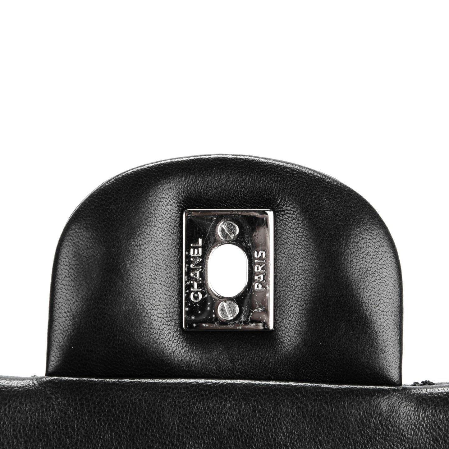 Lambskin Quilted Jumbo Easy Carry Flap Black