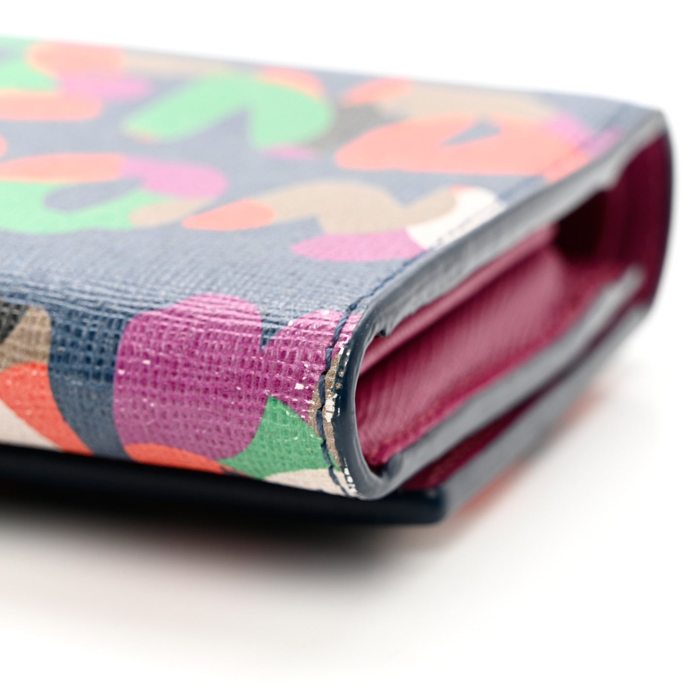 Vitello Elite Fendi Roma Compact Wallet Cobalt Multicolor