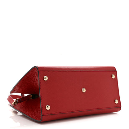 Gucci Dollar Calfskin Medium Soho Top Handle Satchel Hibiscus Red 4 of 11