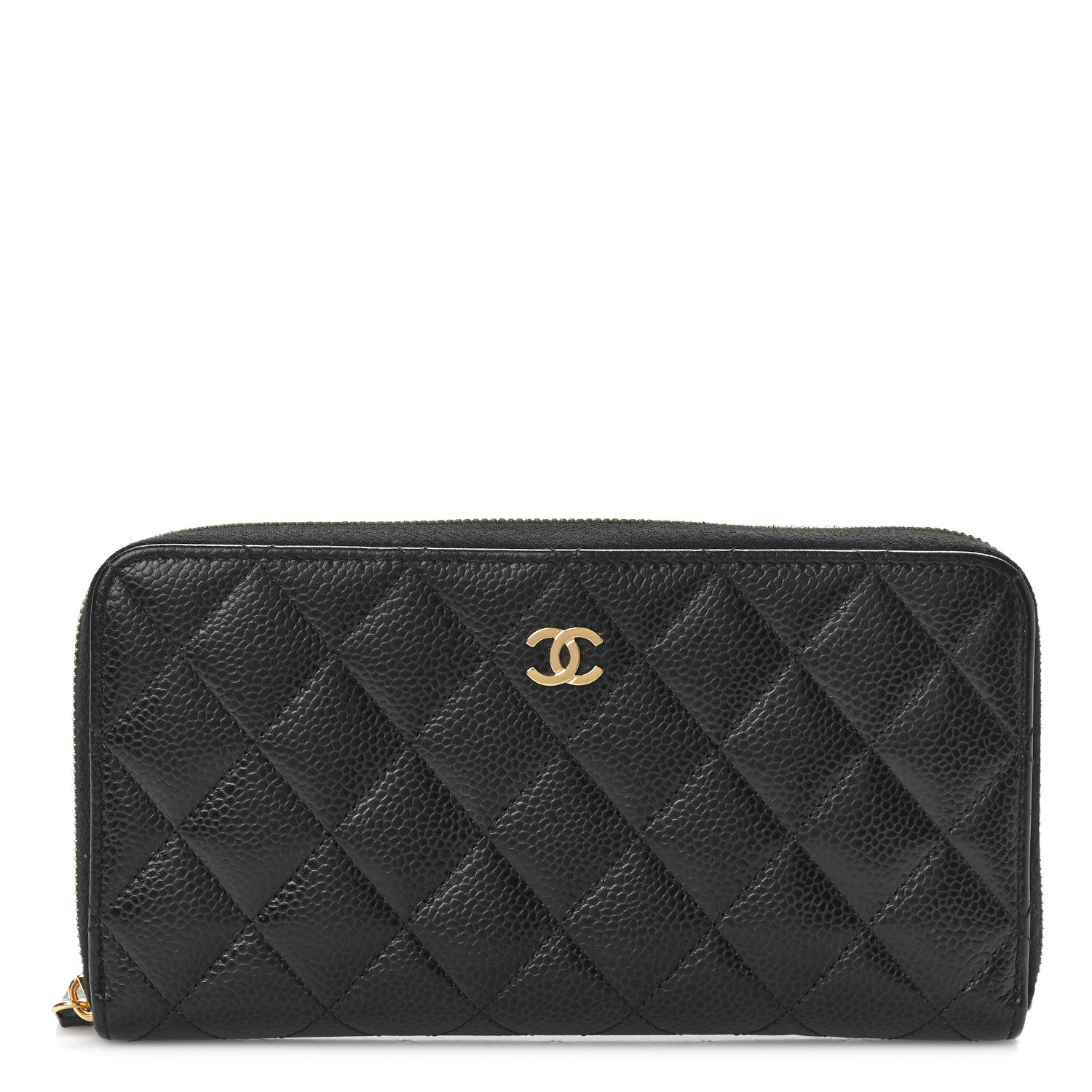 Chanel Caviar Quilted Large Gusset Zip Around Wallet Black 1 of 8