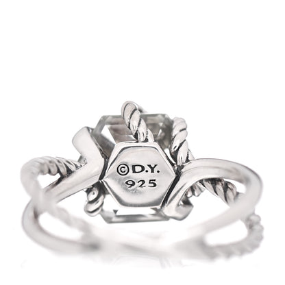 David Yurman Sterling Silver Diamond Prasiolite 10mm Cable Wrap Ring 54 7 5 of 5