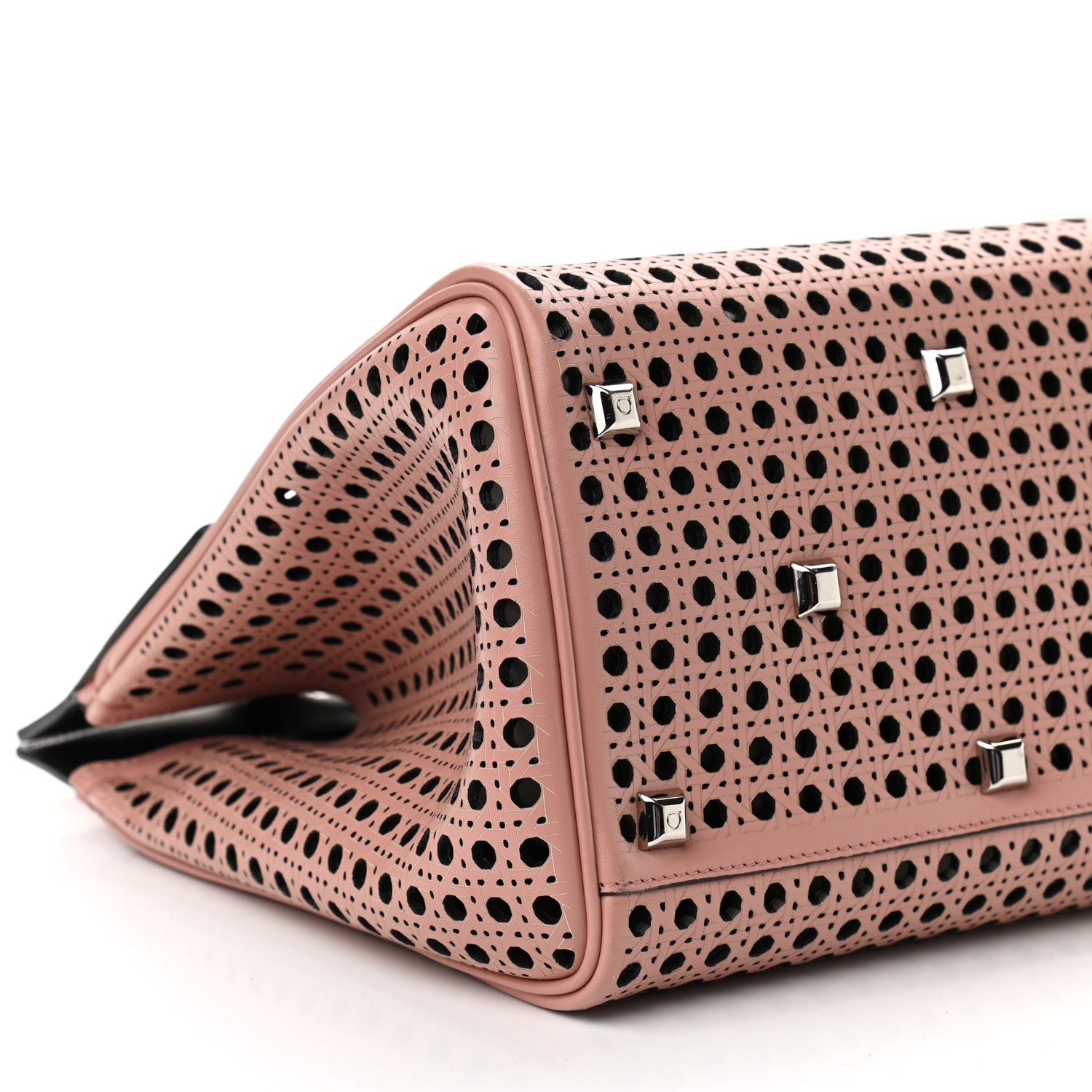 Salvatore Ferragamo Laser Cut Calfskin The Studio Bag Pink 8 of 9