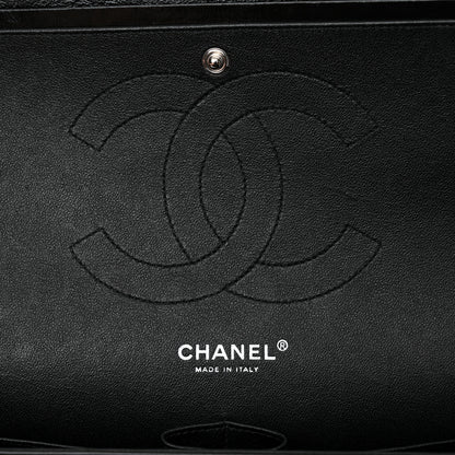 Chanel Shiny Distressed Calfskin Quilted Jumbo Double Flap So Black 7 of 11