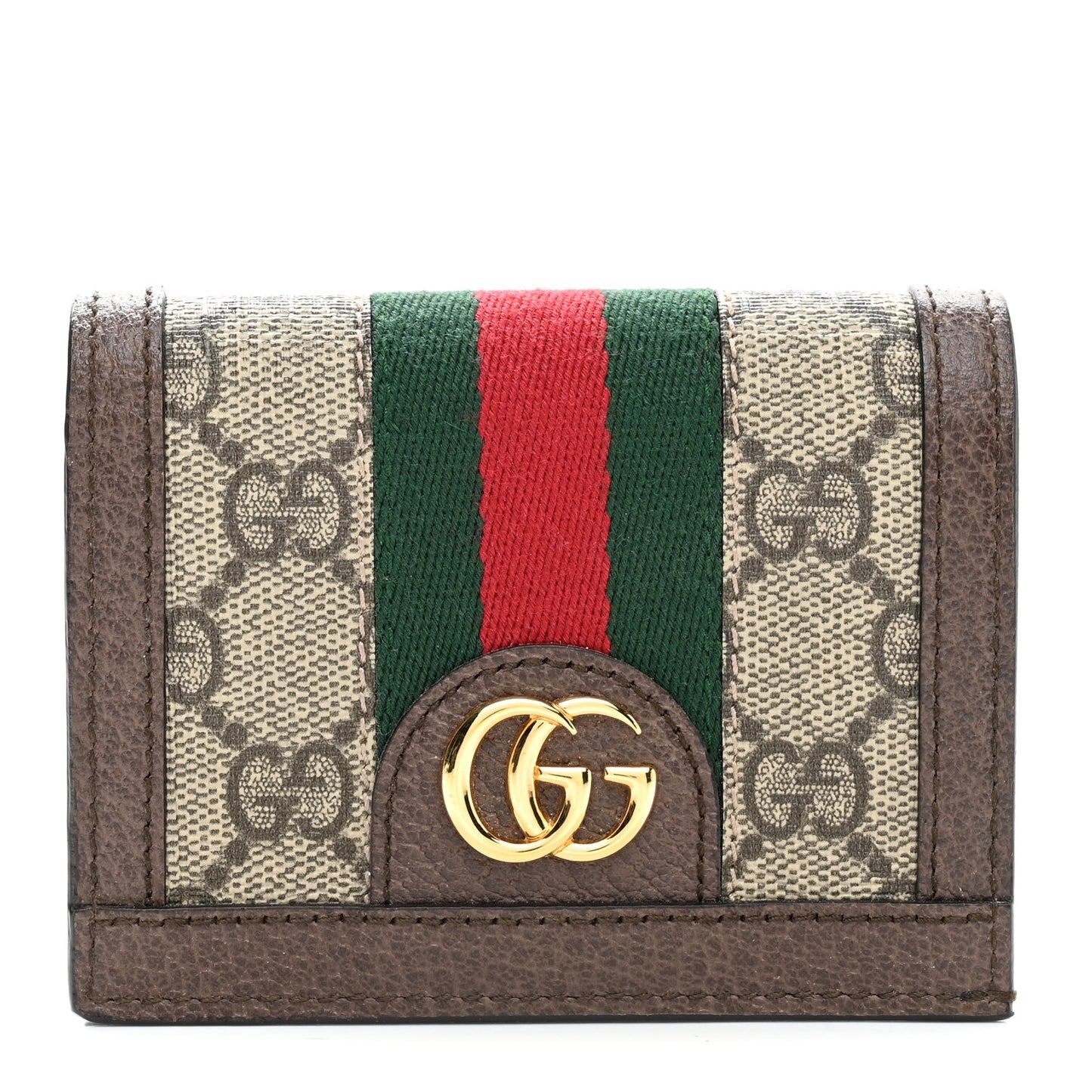 GG Supreme Monogram Web Ophidia Card Case Beige New Acero