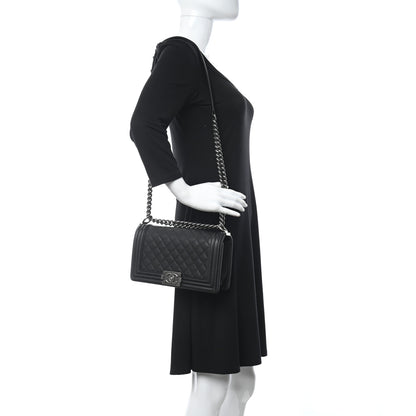 Chanel Caviar Quilted Medium Boy Flap Black 2 of 11