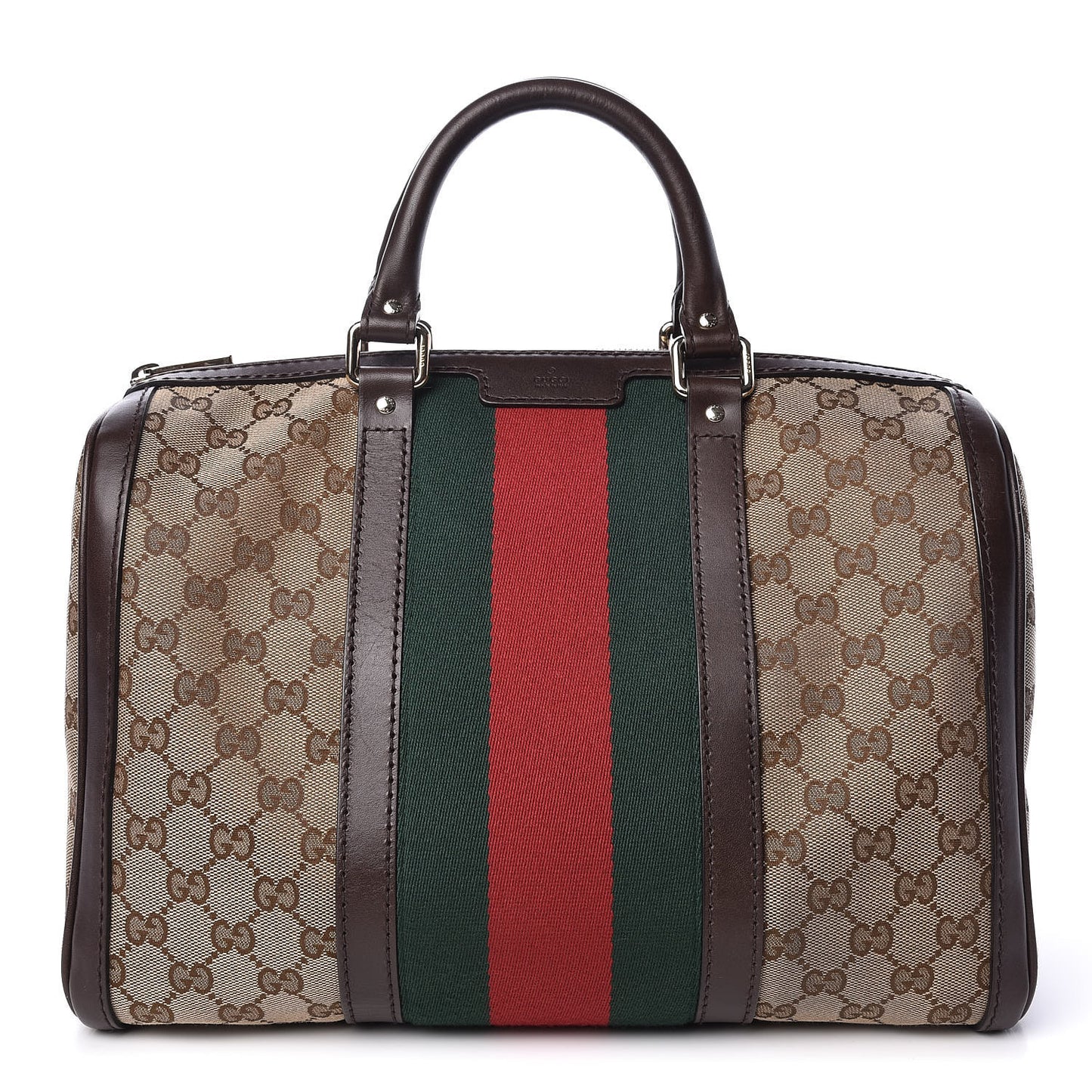 Monogram Vintage Web Medium Boston Dark Brown