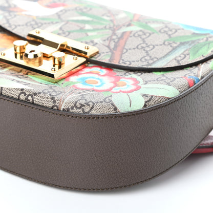 Gucci GG Supreme Monogram Tian Web Medium Padlock Messenger Shoulder Bag Beige Multicolor New Acero 8 of 8