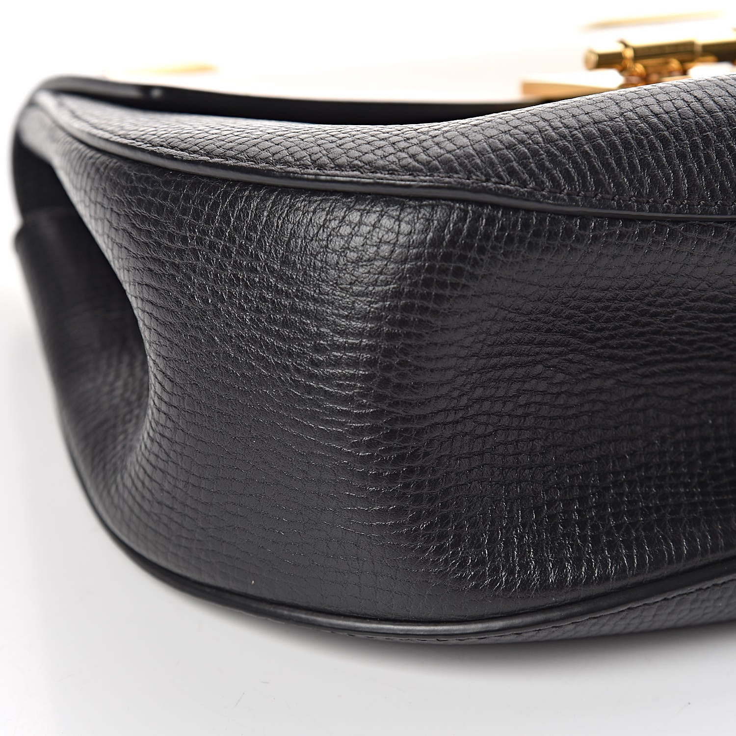 Chloe Grained Calfskin Lambskin Bi-Color Drew Shoulder Bag Black Powder Beige 5 of 18