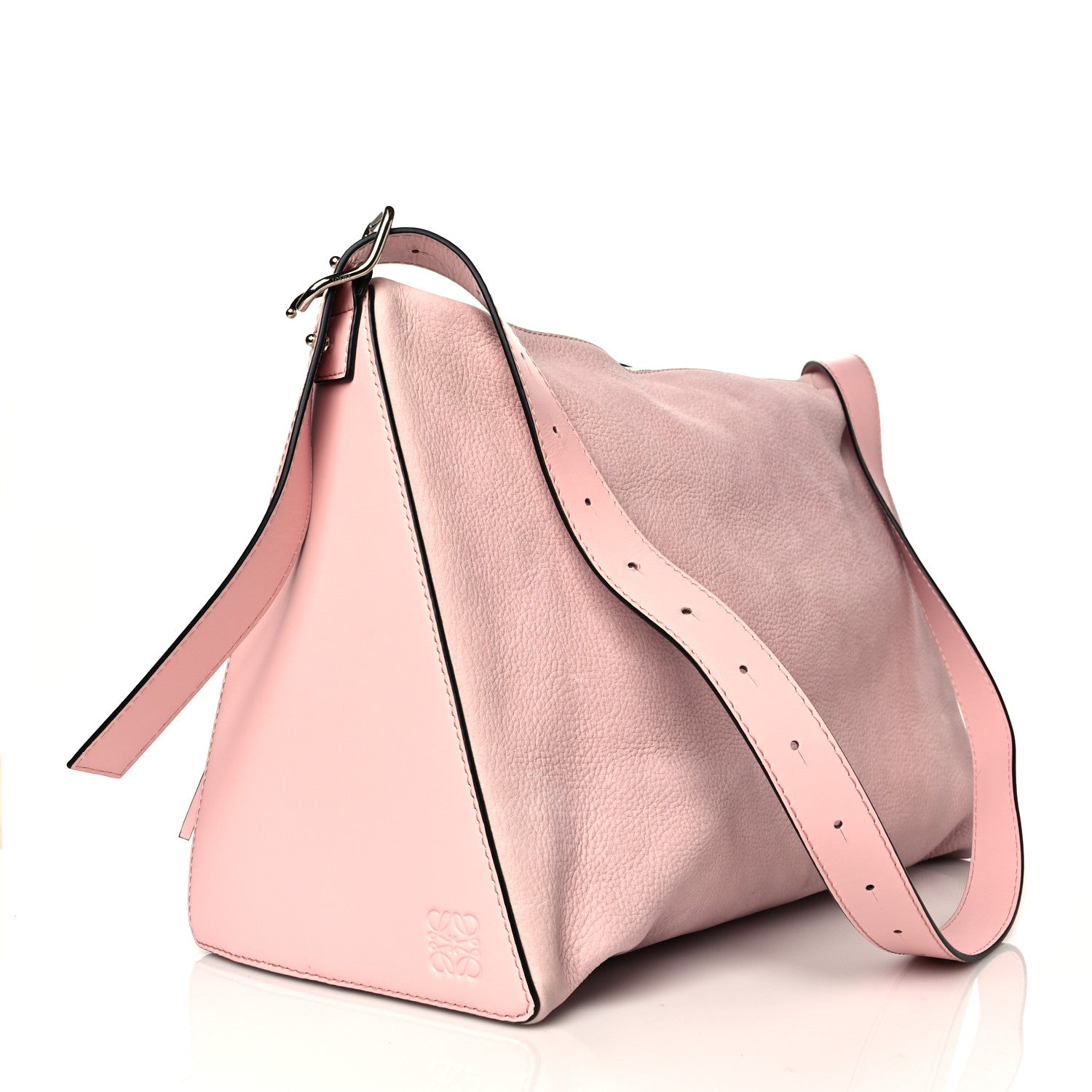 Loewe Nubuck Calfskin Berlingo Shoulder Bag Pink 3 of 16
