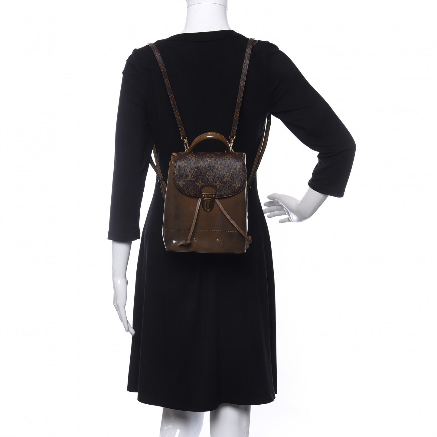 Patent Monogram Hot Springs Backpack Vert Bronze