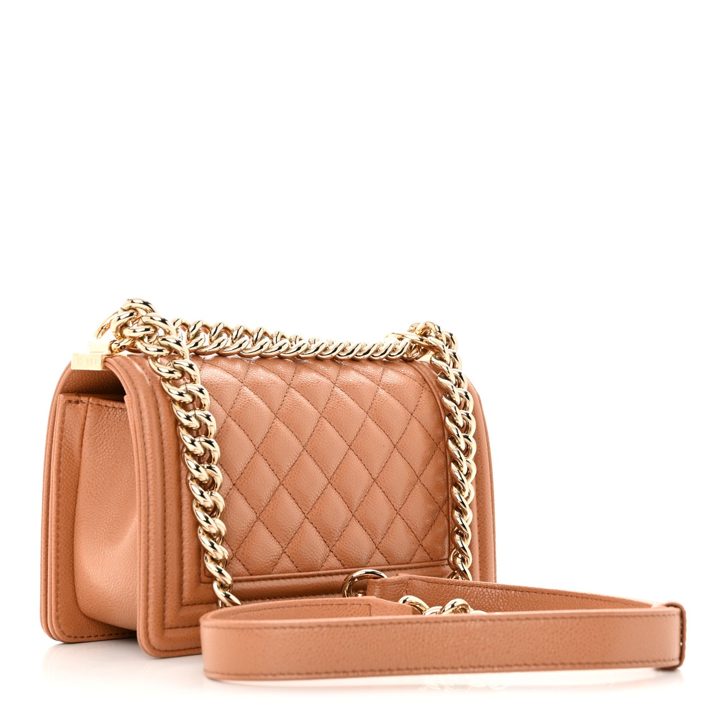 Caviar Quilted Small Boy Flap Brown