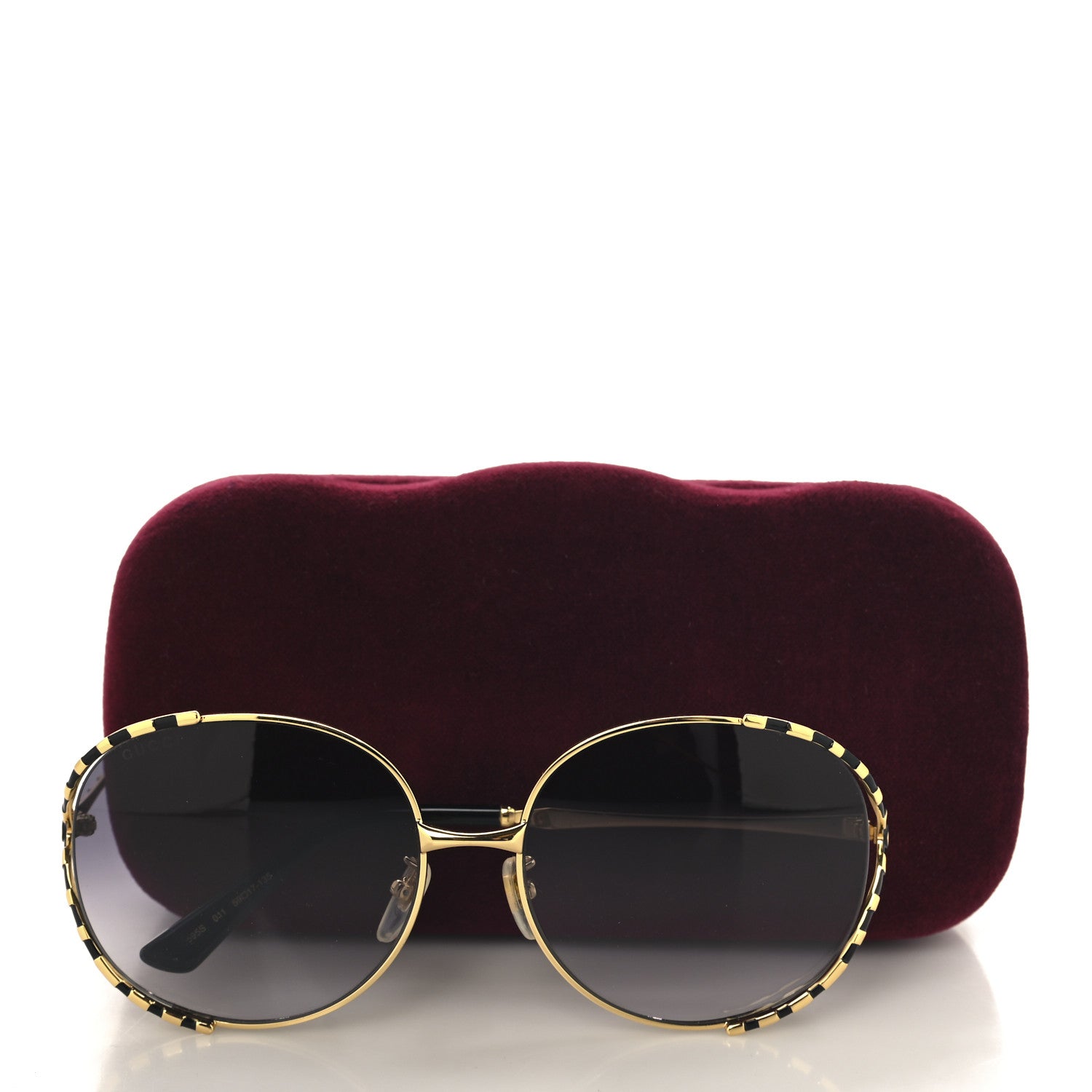 Gucci Metal Round Frame GG0595S Sunglasses Gold Brown 7 of 7