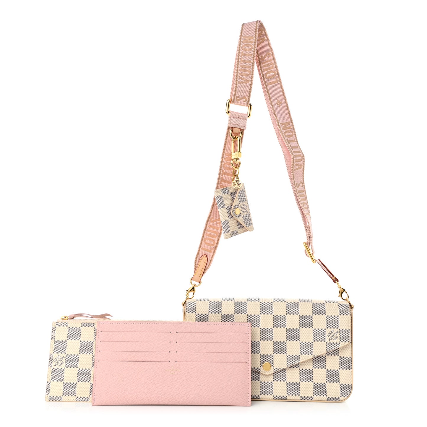 Damier Azur Felicie Strap & Go Eau de Rose