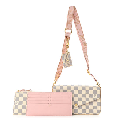 Louis Vuitton Damier Azur Felicie Strap & Go Eau de Rose 1 of 10