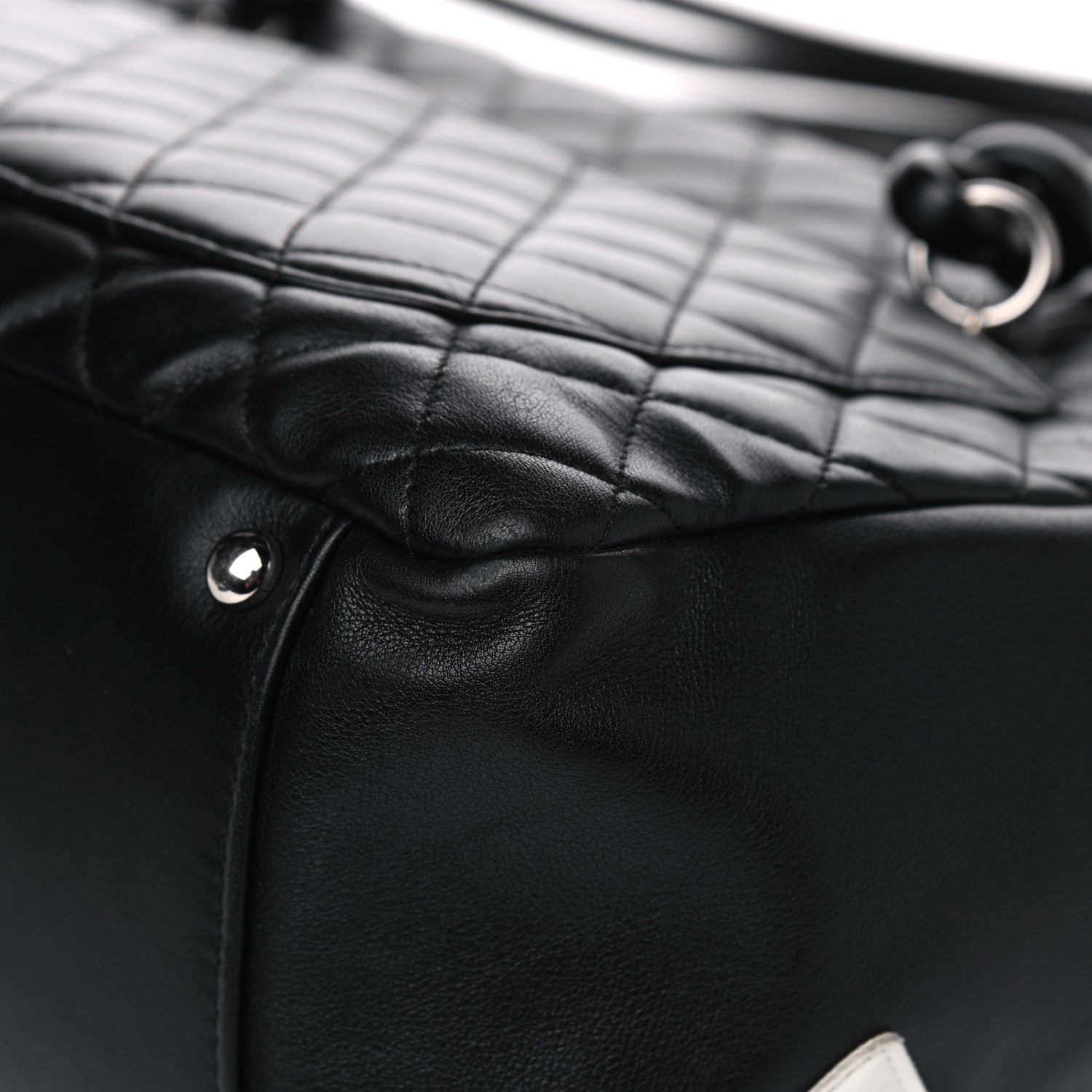 Chanel Calfskin Quilted Large Cambon Flap Black White 10 of 10