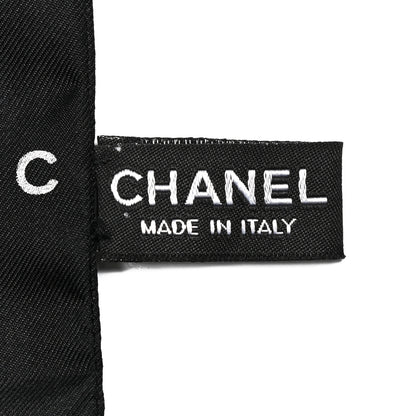 Chanel Silk CC Polka Dot Slim Bandeau Scarf Black Silver 3 of 3