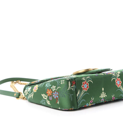 Gucci Jacquard Matelasse Floral Medium GG Marmont Shoulder Bag Green 6 of 13