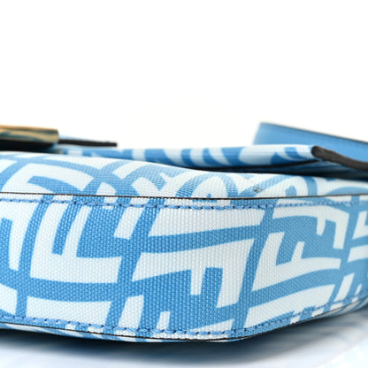 Fendi X SARAH COLEMAN Glazed Canvas Vitello King FF Vertigo Baguette 1997 Cyber Blue White 7 of 7