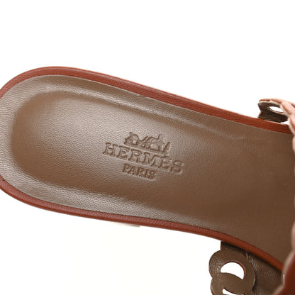Hermes Nappa Ajaccio Sandals 38 Cognac 6 of 10