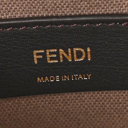 Fendi Kuban Canvas Vitello King F is Fendi FF Embroidered Mini Mon Tresor Bucket Bag Tartufo Ebano Multicolor 7 of 10