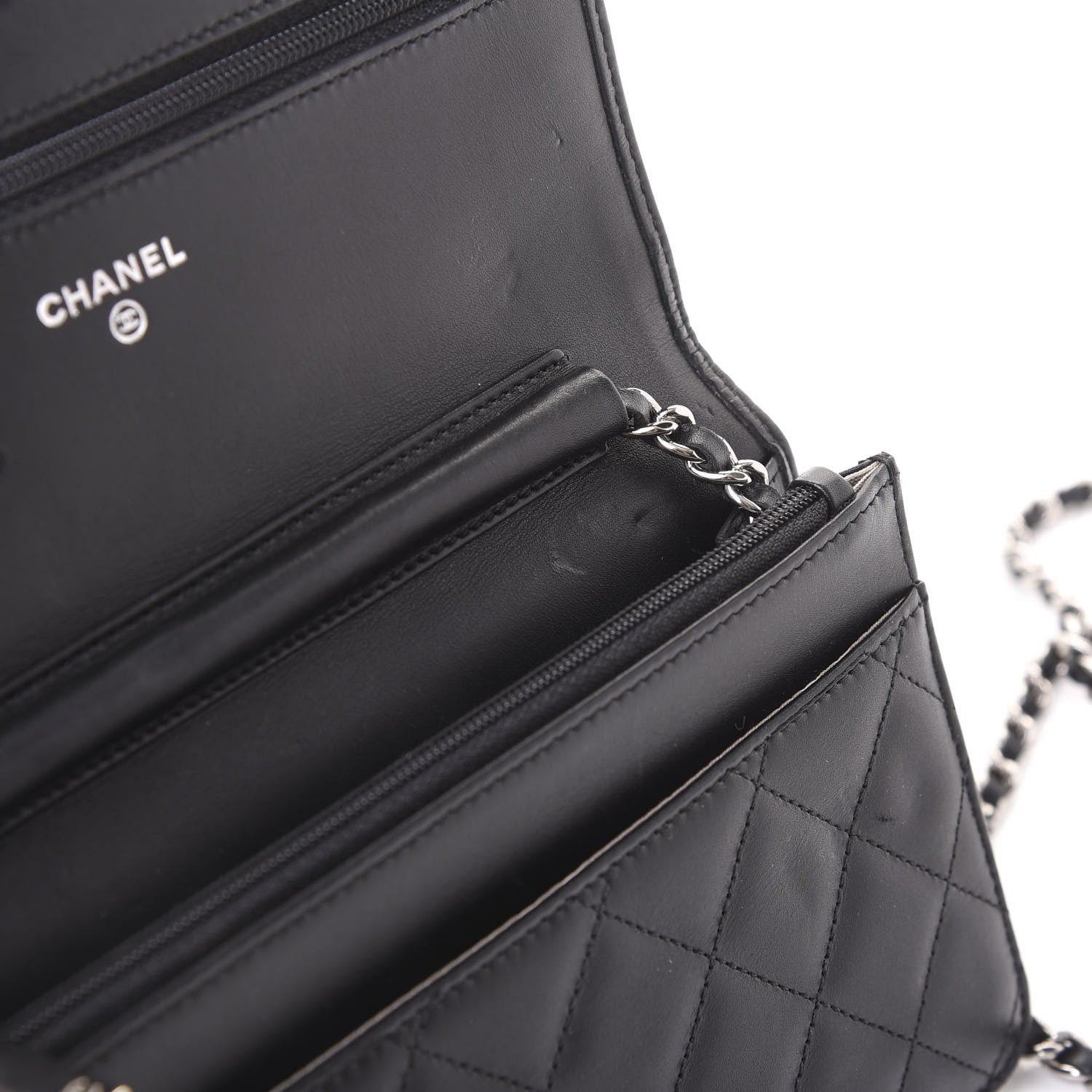 Chanel Calfskin Quilted Cambon Wallet On Chain WOC Black 10 of 10