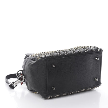 Christian Louboutin Calfskin Mix Chevron Spikes Small Panettone Bowling Bag Black 3 of 8