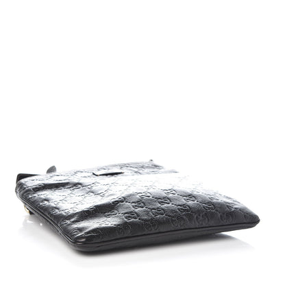 Gucci Guccissima Small Flat Messenger Bag Black 4 of 7
