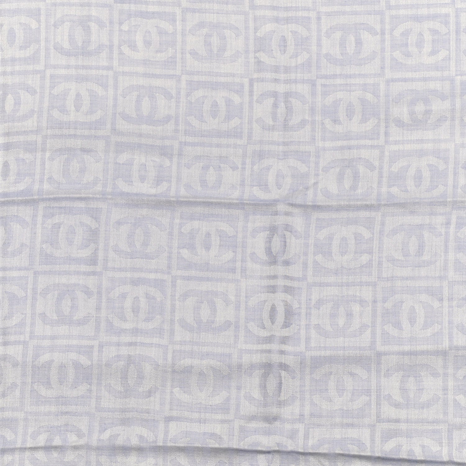 Chanel Cashmere Silk CC Scarf Blue 6 of 6
