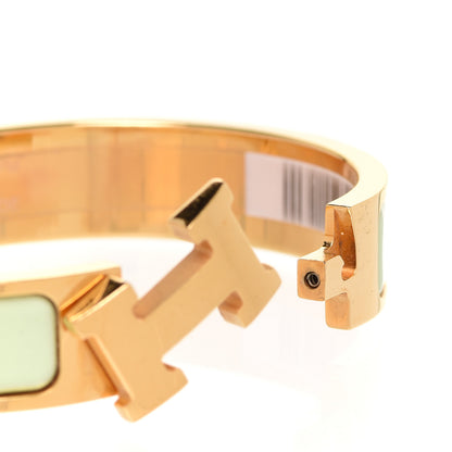 Hermes Enamel Narrow Clic Clac H Bracelet PM Vert Amande 4 of 6