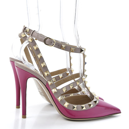 Valentino Garavani Patent Rockstud Ankle Strap 100mm Pumps 36 Ninphea Poudre 4 of 9
