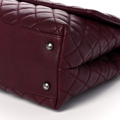 Chanel Caviar Quilted Medium Coco Handle Flap Burgundy 10 of 11