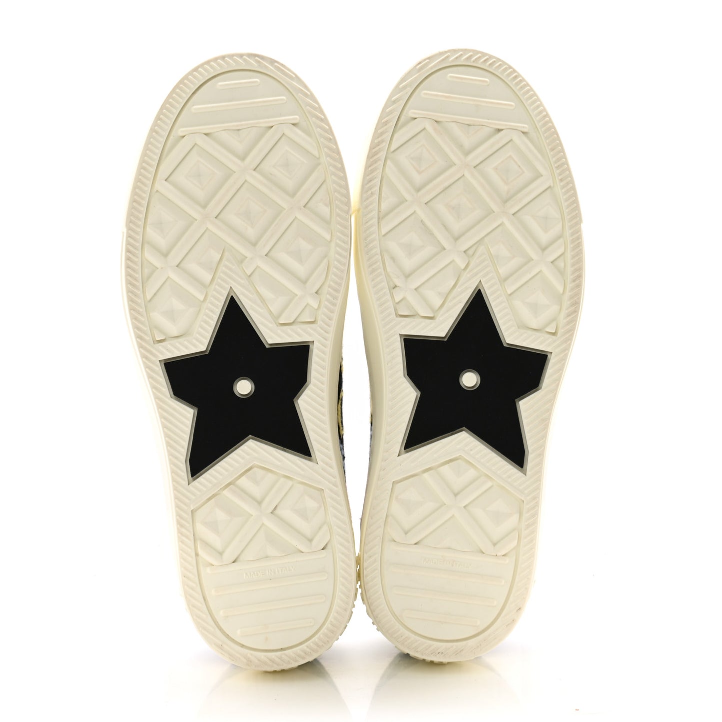 Canvas Zodiac Pixel Embroidered Womens Walk'N'Dior Low Top Sneakers 35 White Multicolor