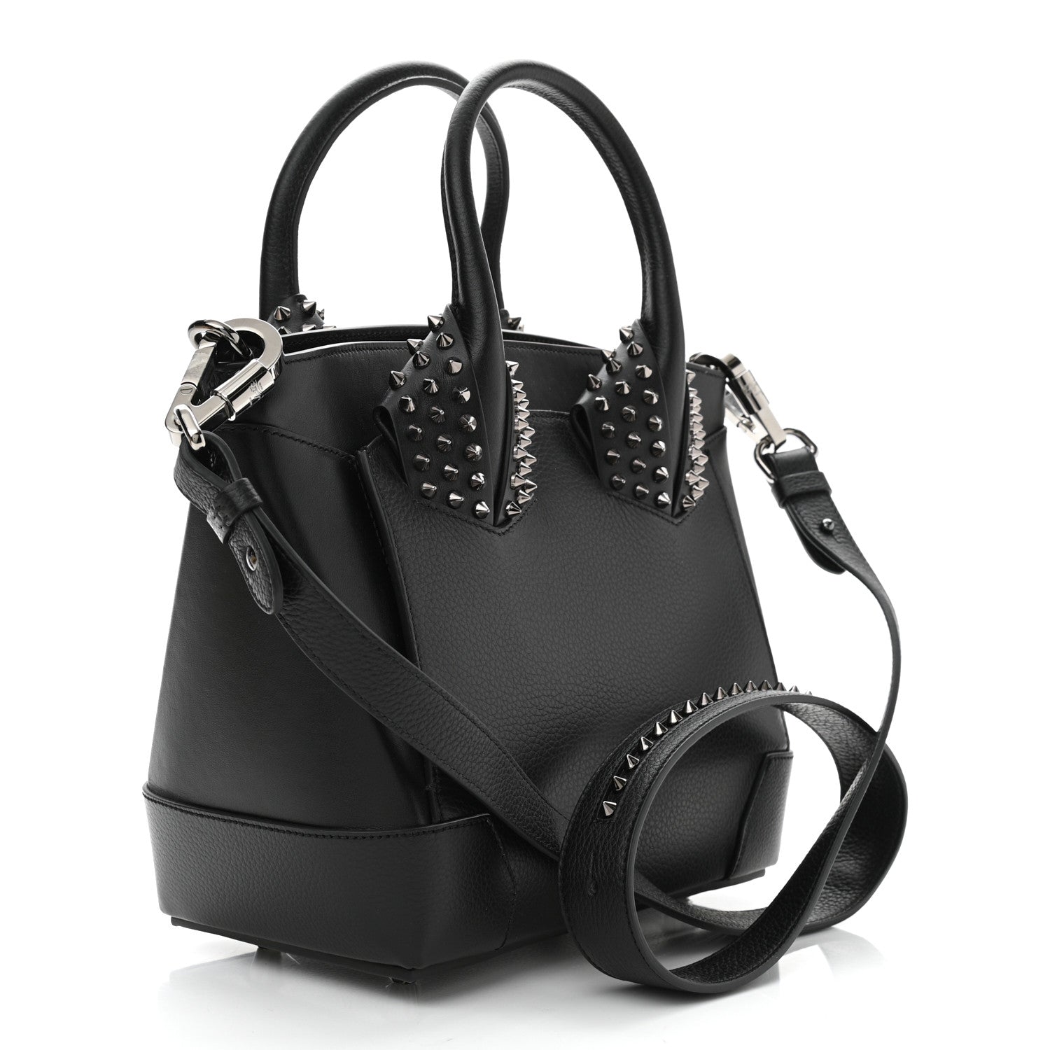Christian Louboutin Grained Calfskin Spike Small Eloise Tote Black 3 of 10