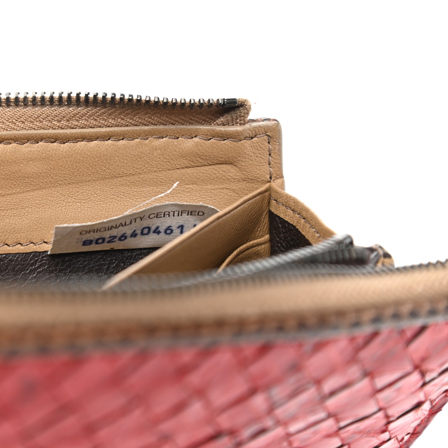 Nappa Intrecciato Ayers Zip Wallet Red