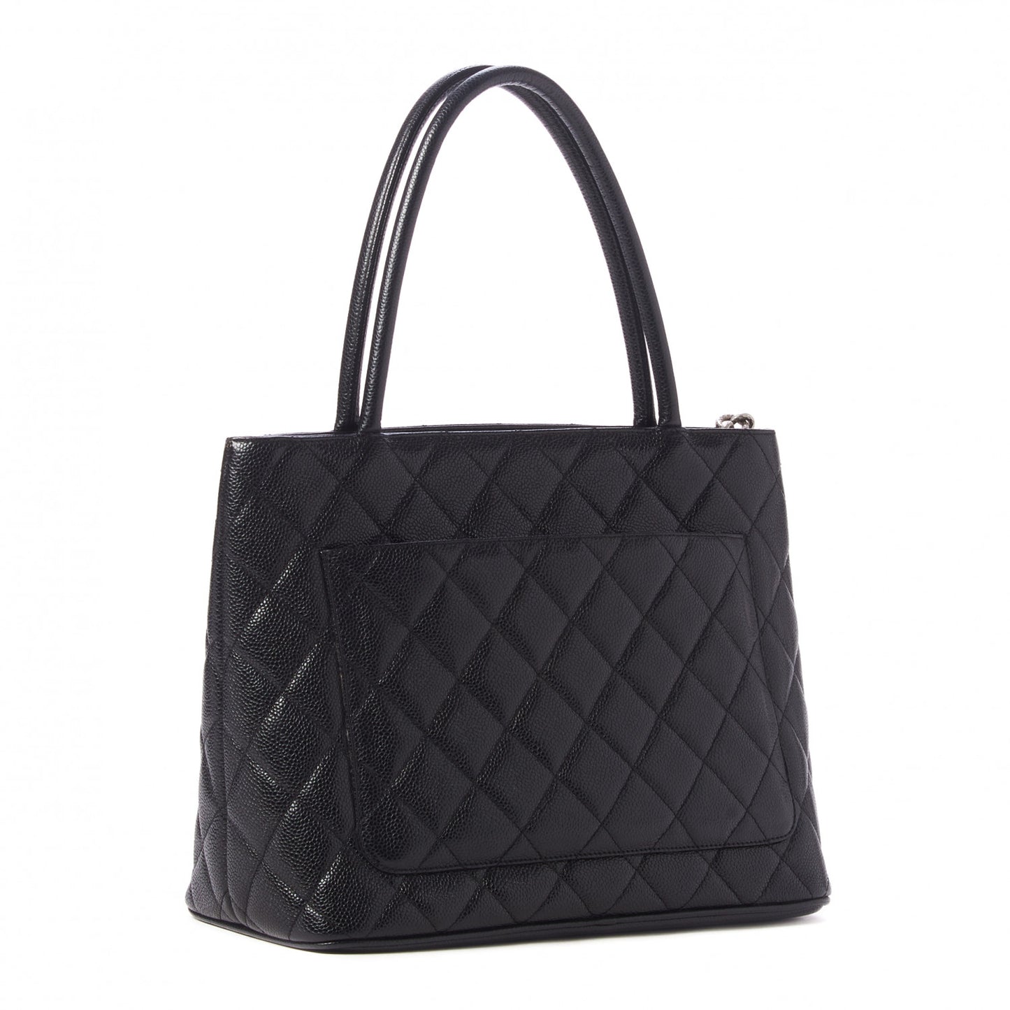 Caviar Quilted Medallion Tote Black
