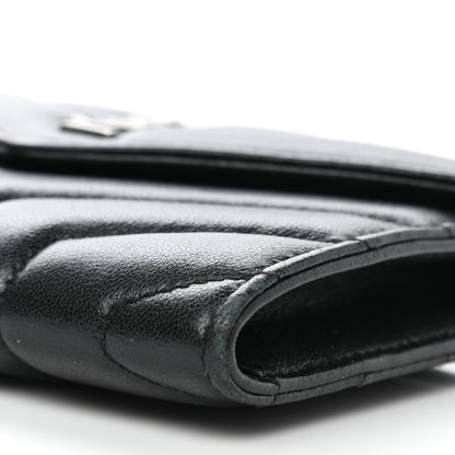 Saint Laurent Lambskin Y Quilted Monogram Small Loulou Envelope Wallet Black 9 of 9