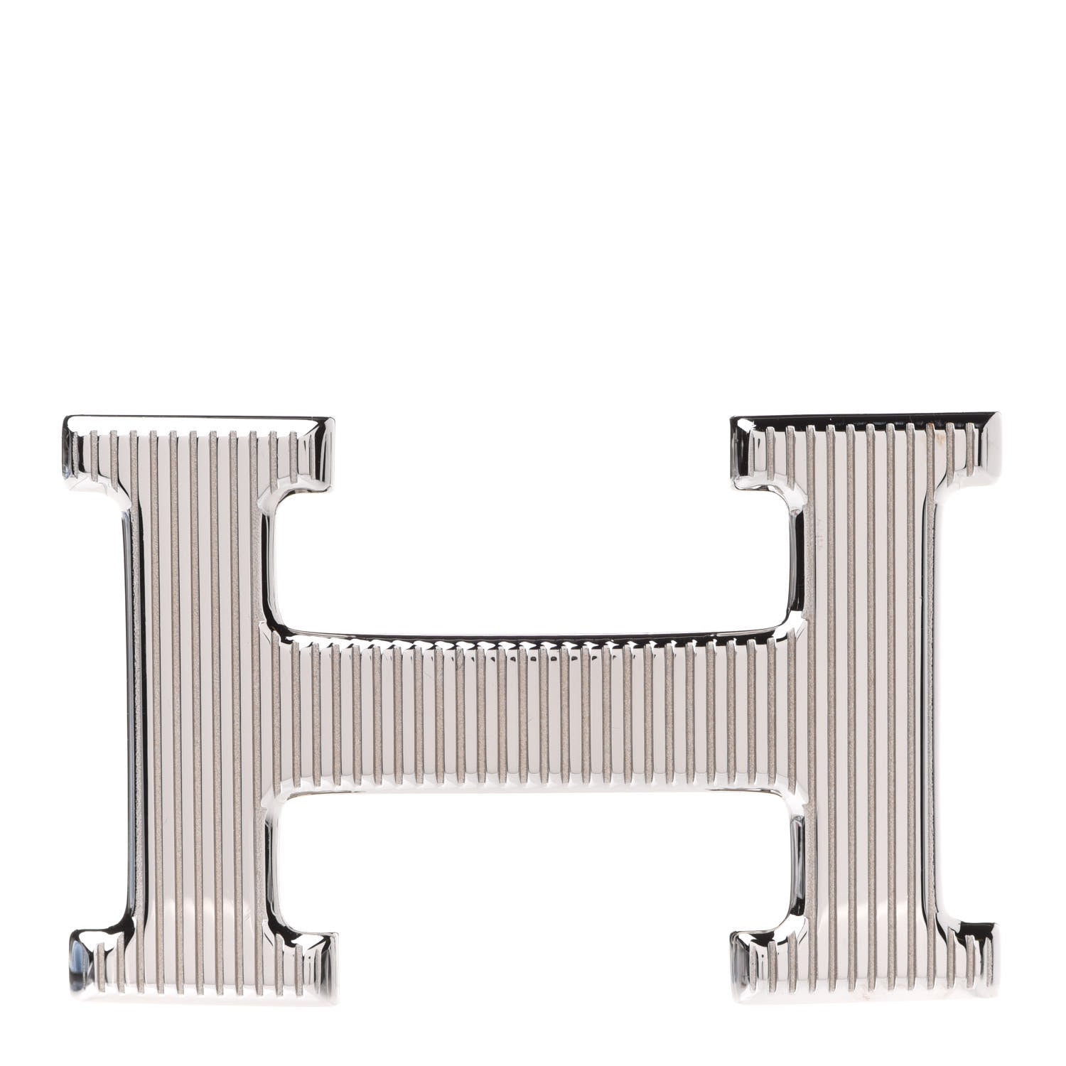 Hermes Palladium Strie 32mm H Belt Buckle 1 of 4