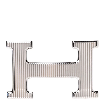 Hermes Palladium Strie 32mm H Belt Buckle 1 of 4