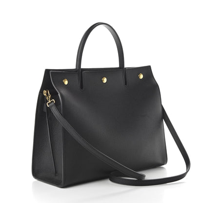 Burberry Grainy Calfskin Medium Title Bag Black 4 of 10