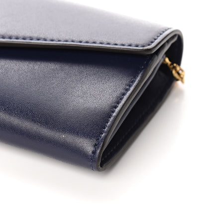 Fendi Vitello Liberty Lucido F is Fendi Continental Envelope Wallet On Chain Blueberry 8 of 9
