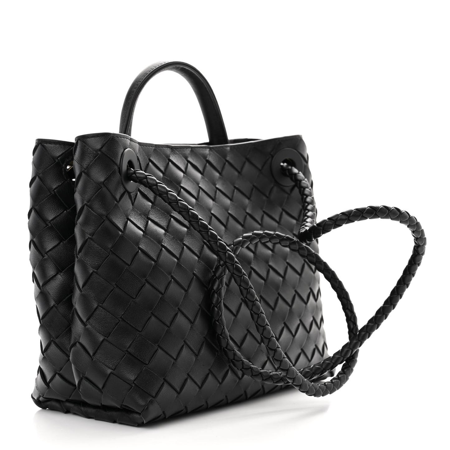 Nappa Intrecciato Small Andiamo Shoulder Bag Black