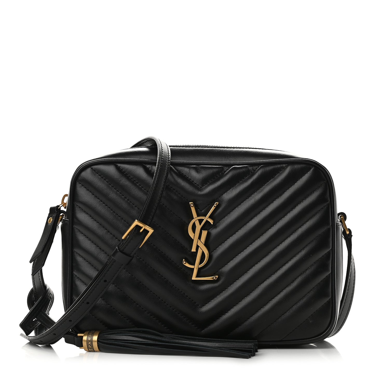 Calfskin Matelasse Monogram Lou Camera Bag Black