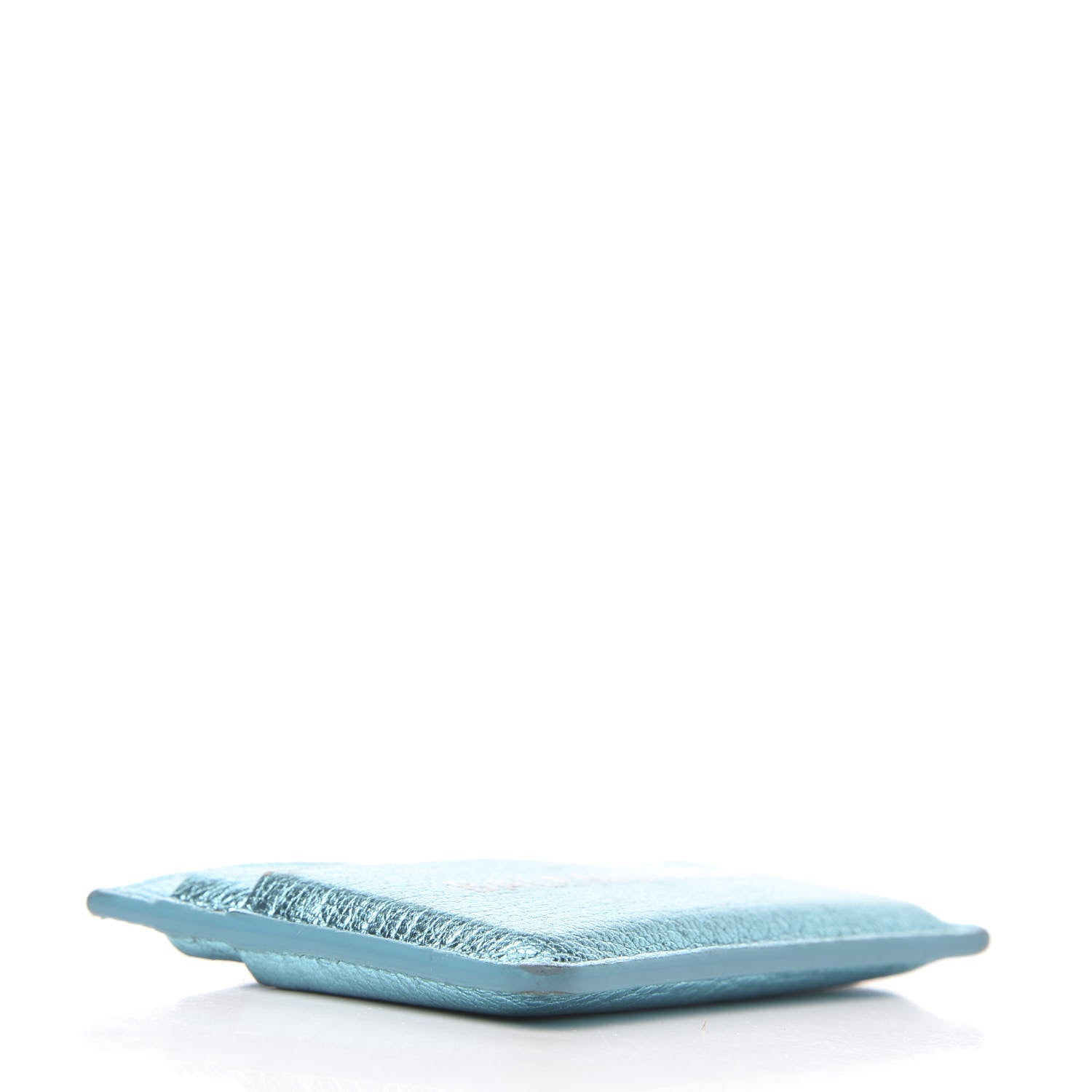 Balenciaga Metallic Goatskin Logo Everyday Multi Card Case Turquoise Black 4 of 10