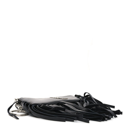 Saint Laurent Calfskin Monogram Small Fringe Key Pouch Black 4 of 7