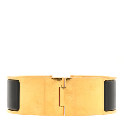 Hermes Enamel Wide Clic Clac H Bracelet GM Black 3 of 4